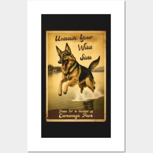 Vintage German Shepherd Design Posters and Art